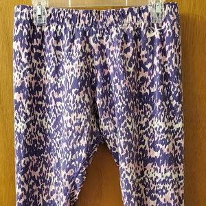 Purple printed workout legging pants